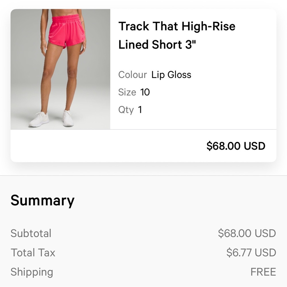 Lululemon Track That High Rise Lined Short